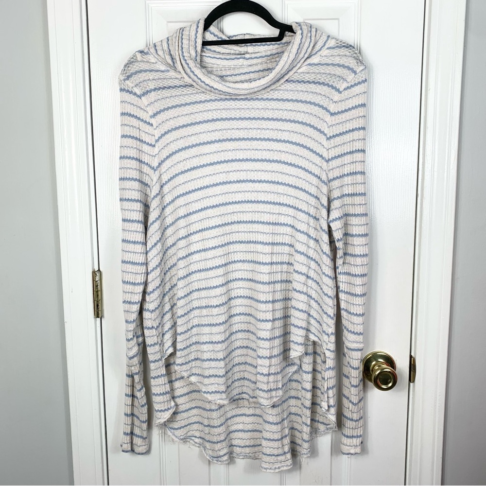 Free People Drip Thermal Cowl Neck Sweater Womens Size Large